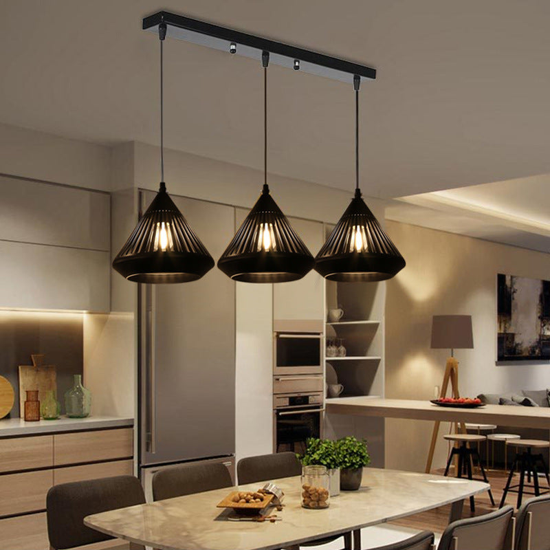 Nyvold | Minimalist Conical Ribbed Glass Metal Pendant Light