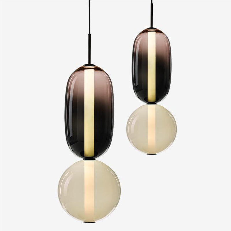 Alvura | Modern Elliptical Tiered Artistry Glass Pendant Light