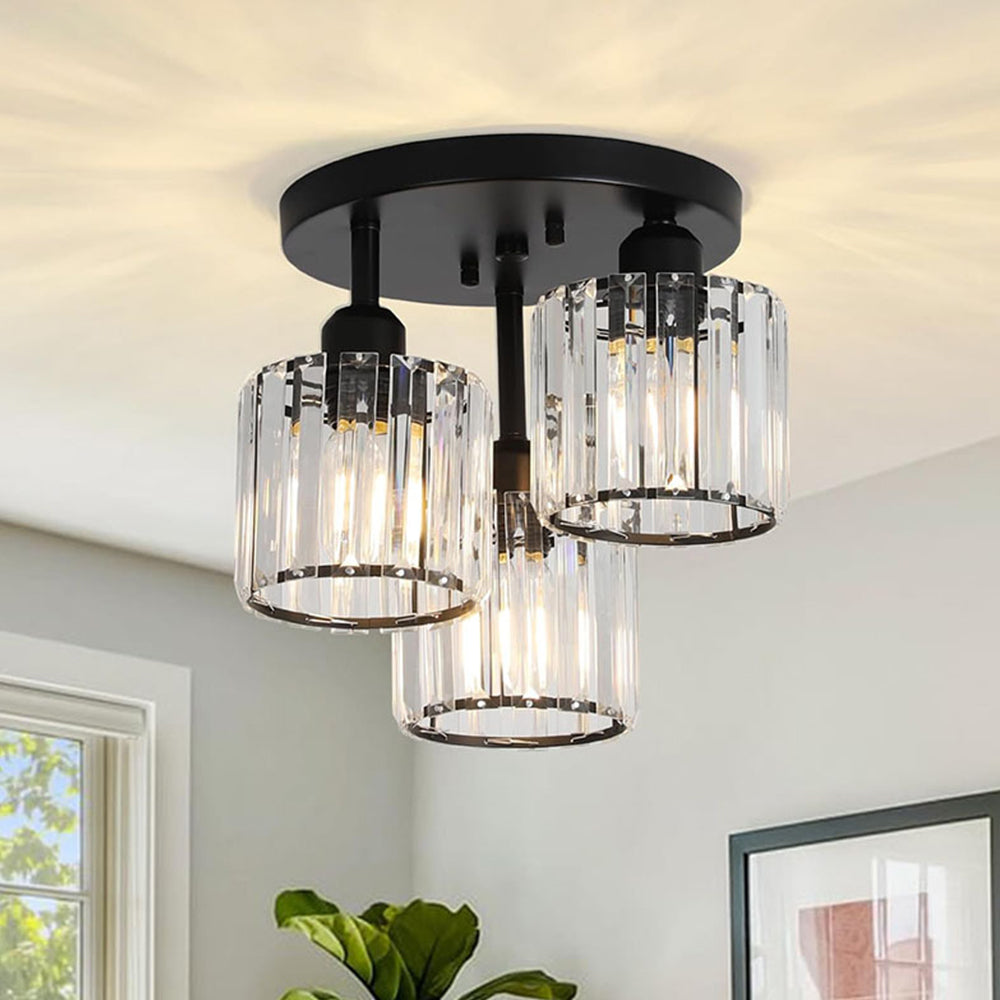 Luminera | Elegant Crystal Glass Semi Flush Ceiling Light