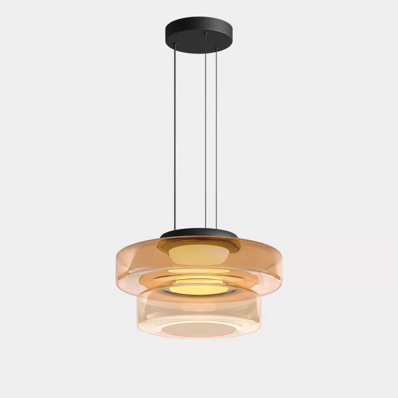 Ambera | Sleek Translucent Tiered Glass Pendant Lamp