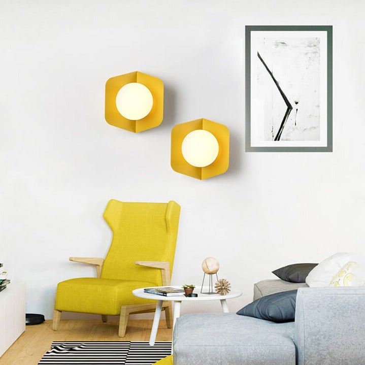 Veltryx | Minimalist Frosted Globe Modern Metal Wall Light