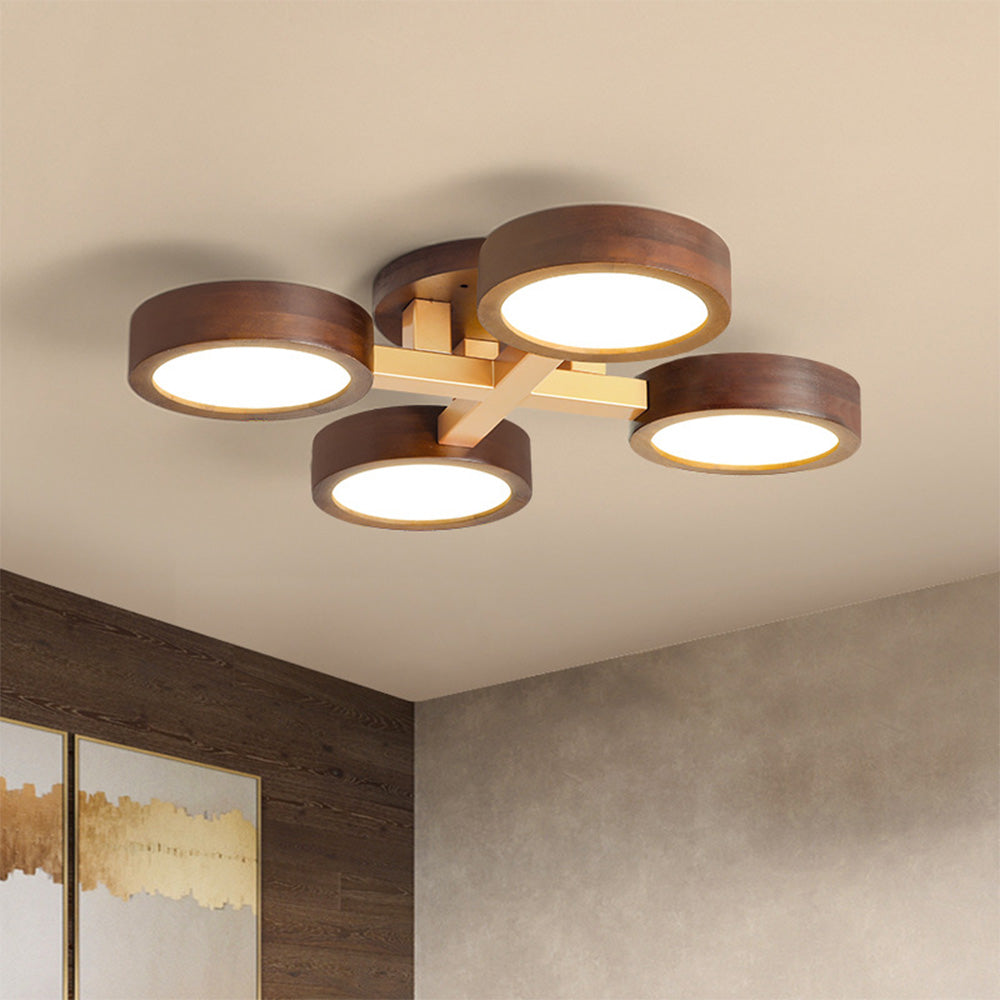 Ligne | Contemporary Geometric Wooden Flush Mount Ceiling Light