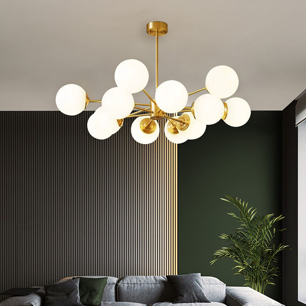 Aurum | Modern Multi-Light Frosted Glass Globe Sputnik Chandelier
