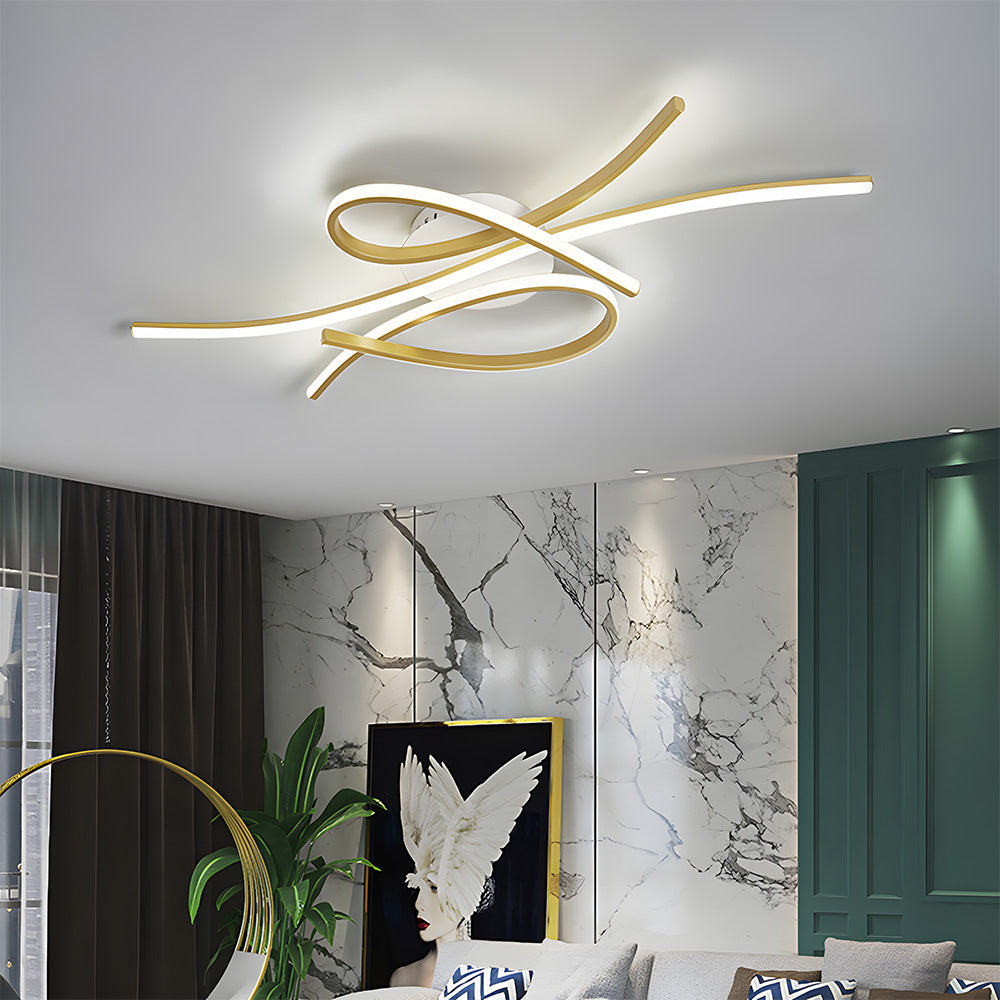 Sonata | Sleek Wavy Musical Note Inspired Abstract Ceiling Light