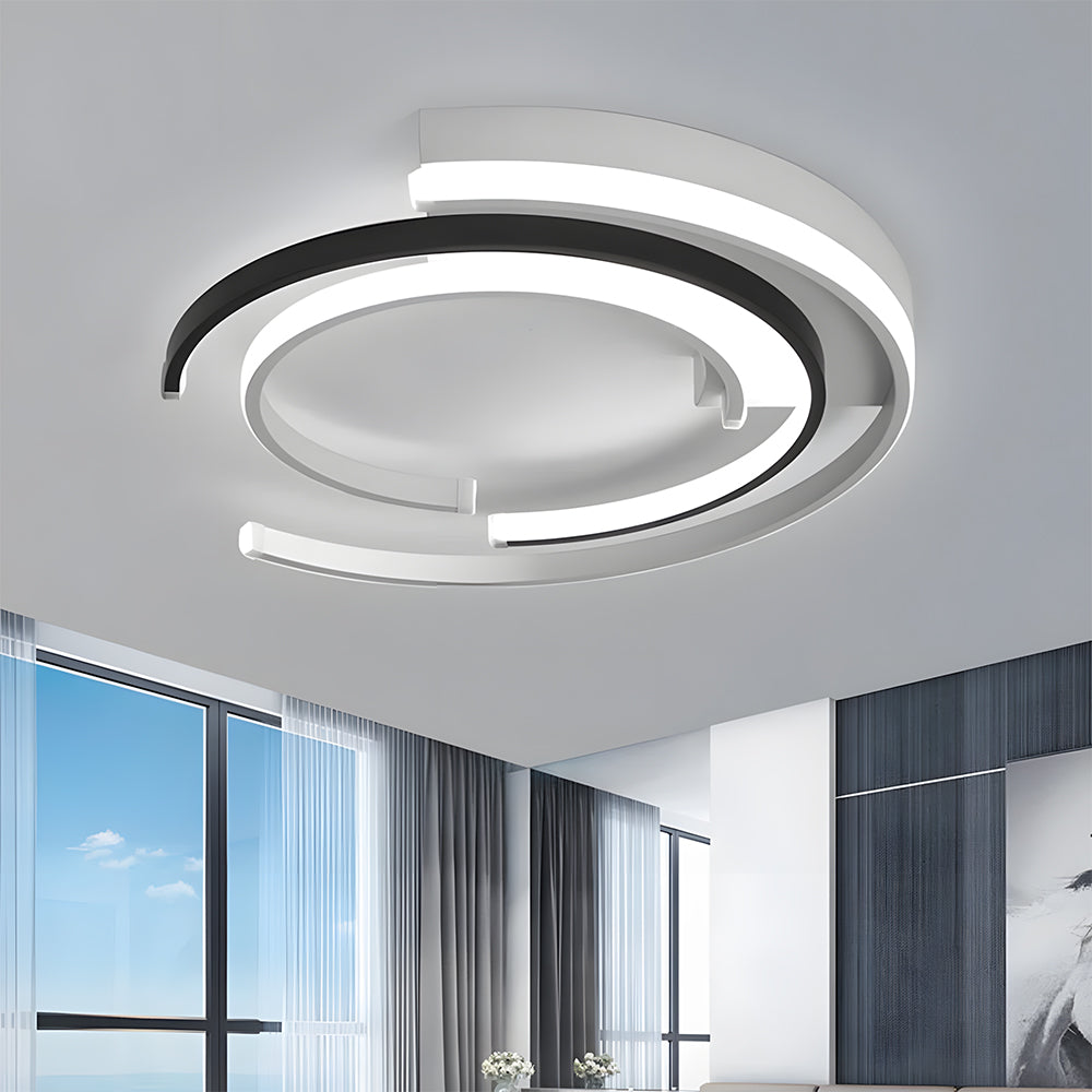 Eclipse | Modern Overlapping Ring Flush Mount Ceiling Light