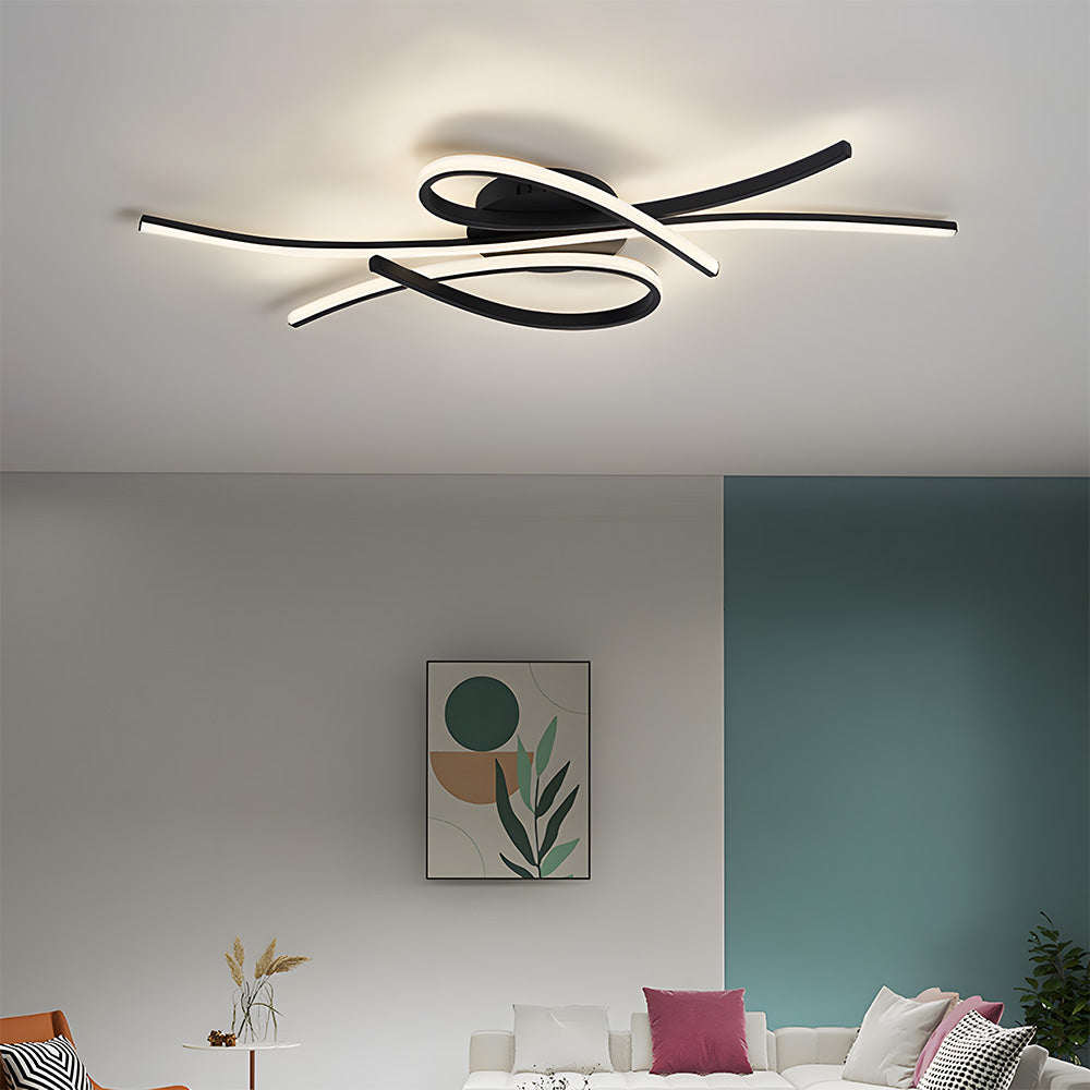Sonata | Sleek Wavy Musical Note Inspired Abstract Ceiling Light