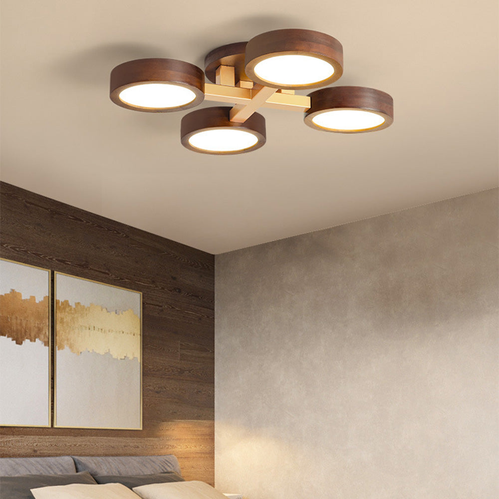 Ligne | Contemporary Geometric Wooden Flush Mount Ceiling Light