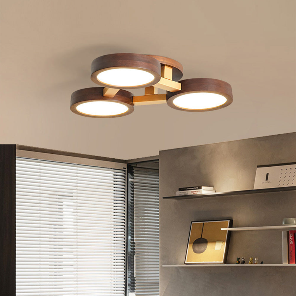 Ligne | Contemporary Geometric Wooden Flush Mount Ceiling Light
