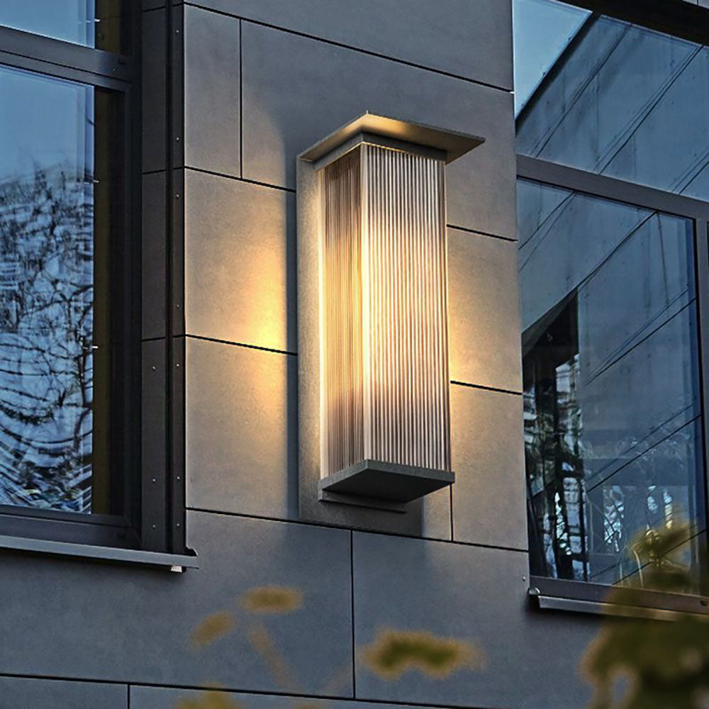 Vorawa | Sleek Industrial Black Waterproof Rectangular Outdoor Light
