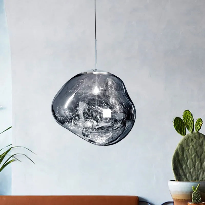Zora | Modern Abstract Melted Glass Translucent Pendant Light