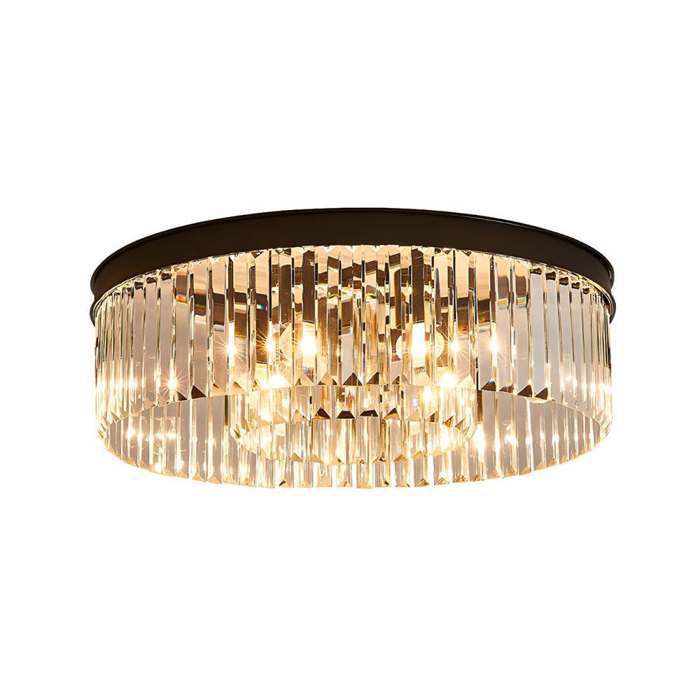 Clarita | Modern Round Crystal Prism Ceiling Light