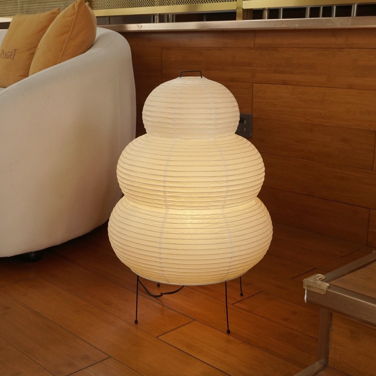 Kryntaleo | Japanese Ribbed Bamboo Silhouette Oriental Accent Table Lamp
