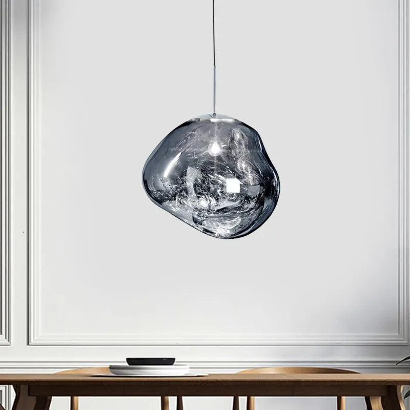 Zora | Modern Abstract Melted Glass Translucent Pendant Light