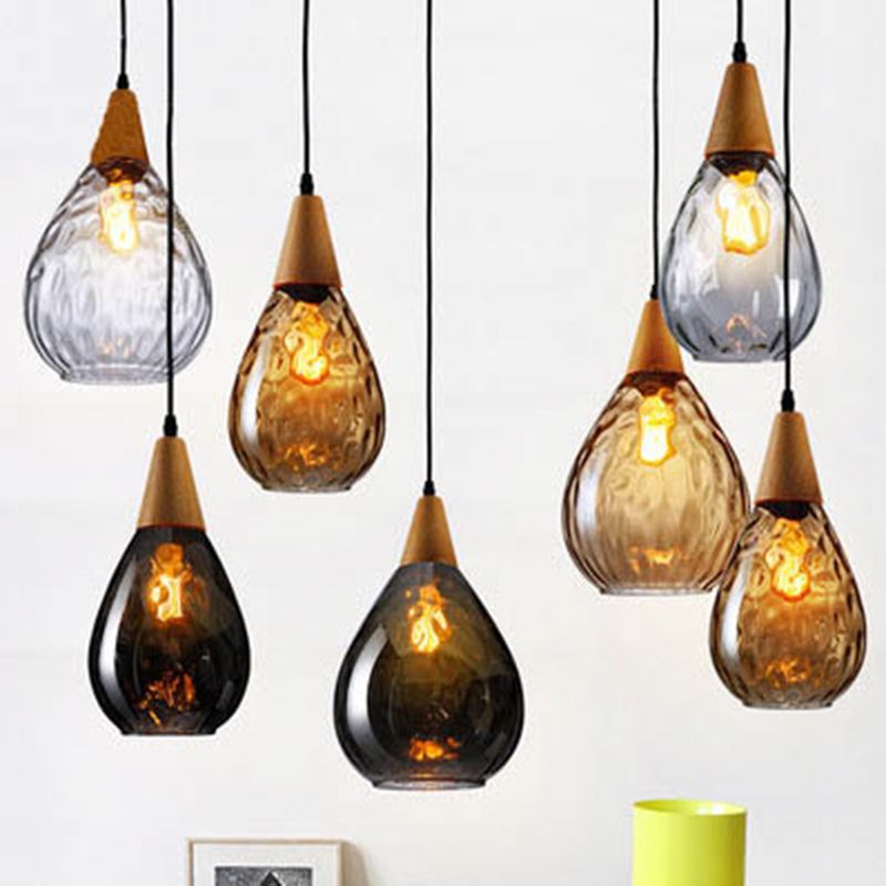Niris | Minimalist Teardrop Textured Glass Pendant Light