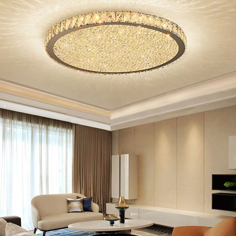 Aurum | Circular Crystal Jewel Flush Mount Ceiling Light