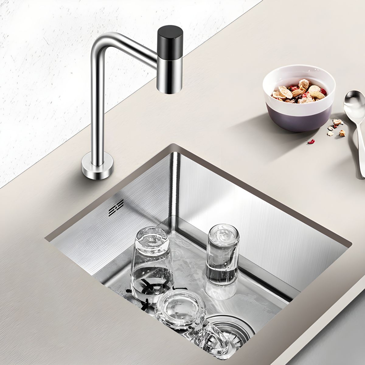 Aerisvik | Modern L-Shaped Swivel Spout High Arc Kitchen Sink Tap