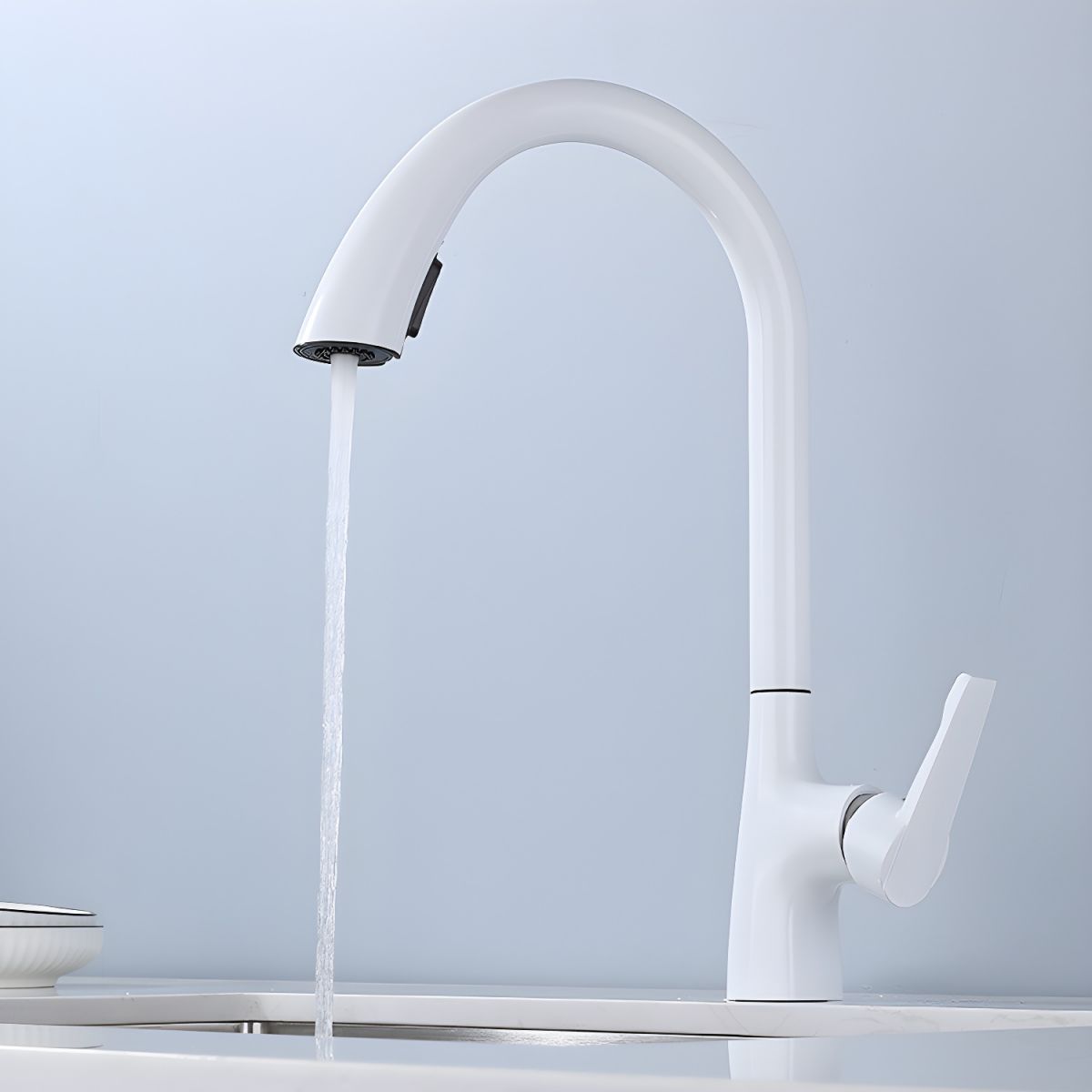 Alvordic | High Arc and Gooseneck Pull Out Spout Kitchen Sink Mixer Tap
