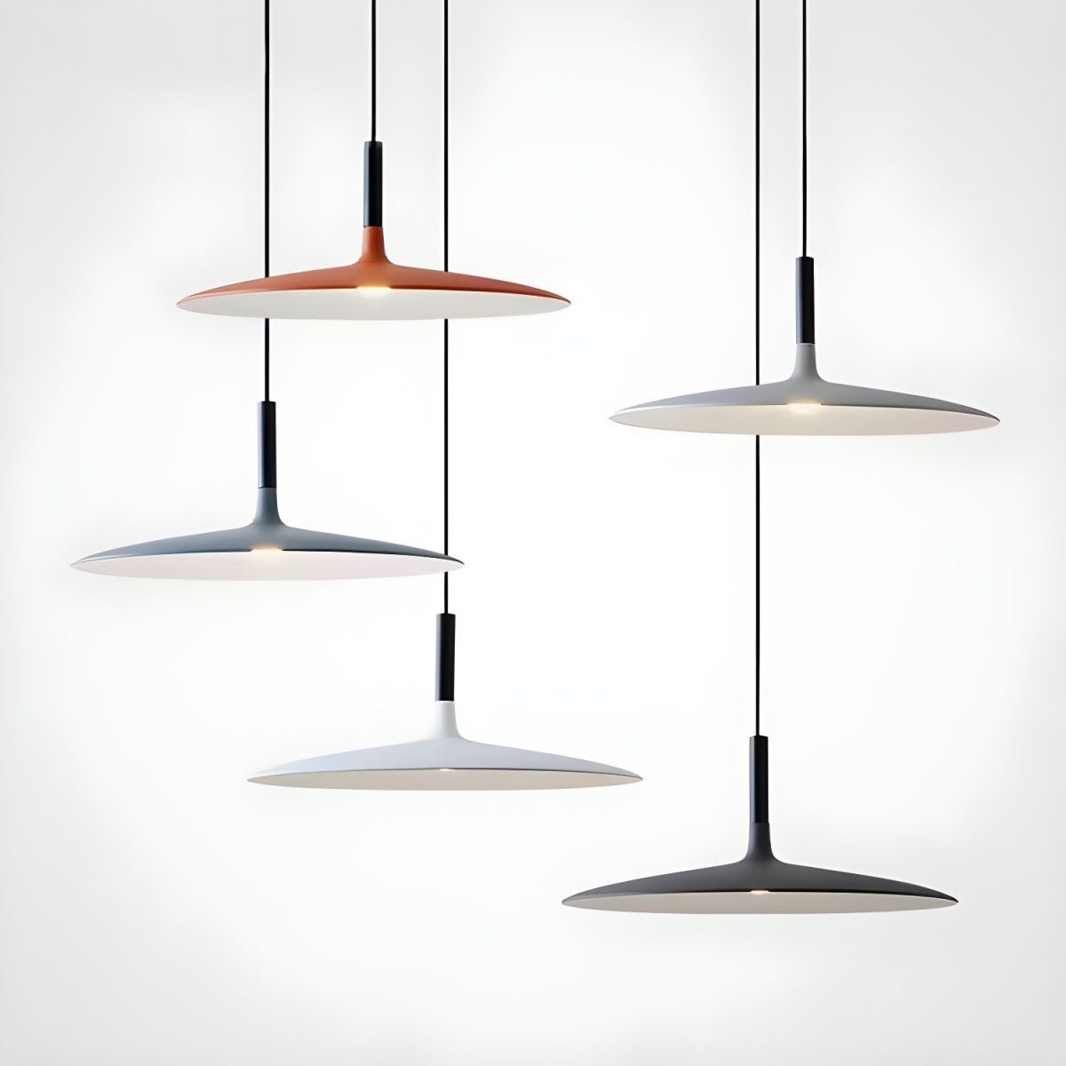 Thaloric | Minimalist Industrial Aluminum Flat Disc Pendant Light
