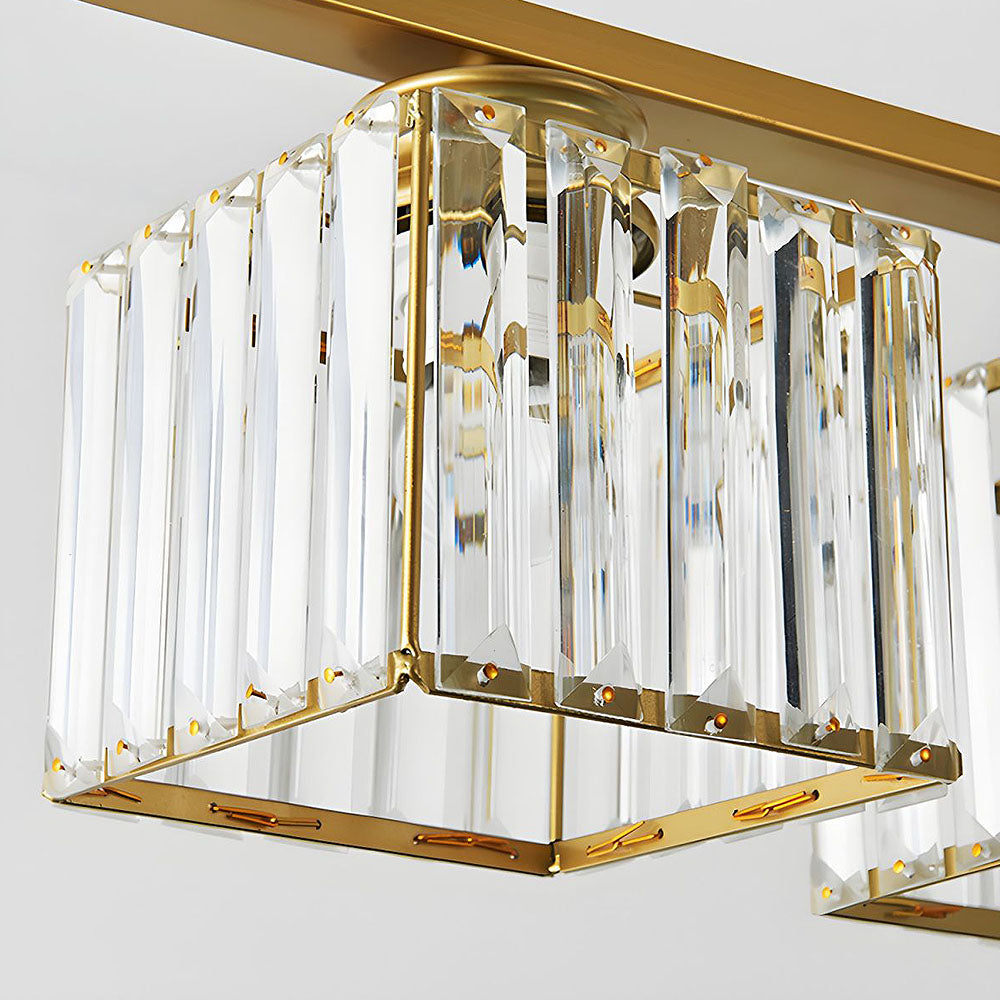 Claris | Nordic Multi Head Linear Ribbed Glass Chandelier