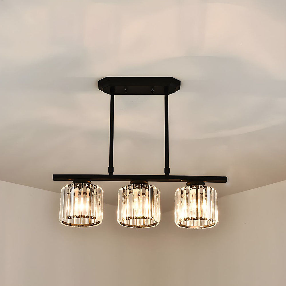 Claris | Nordic Multi Head Linear Ribbed Glass Chandelier