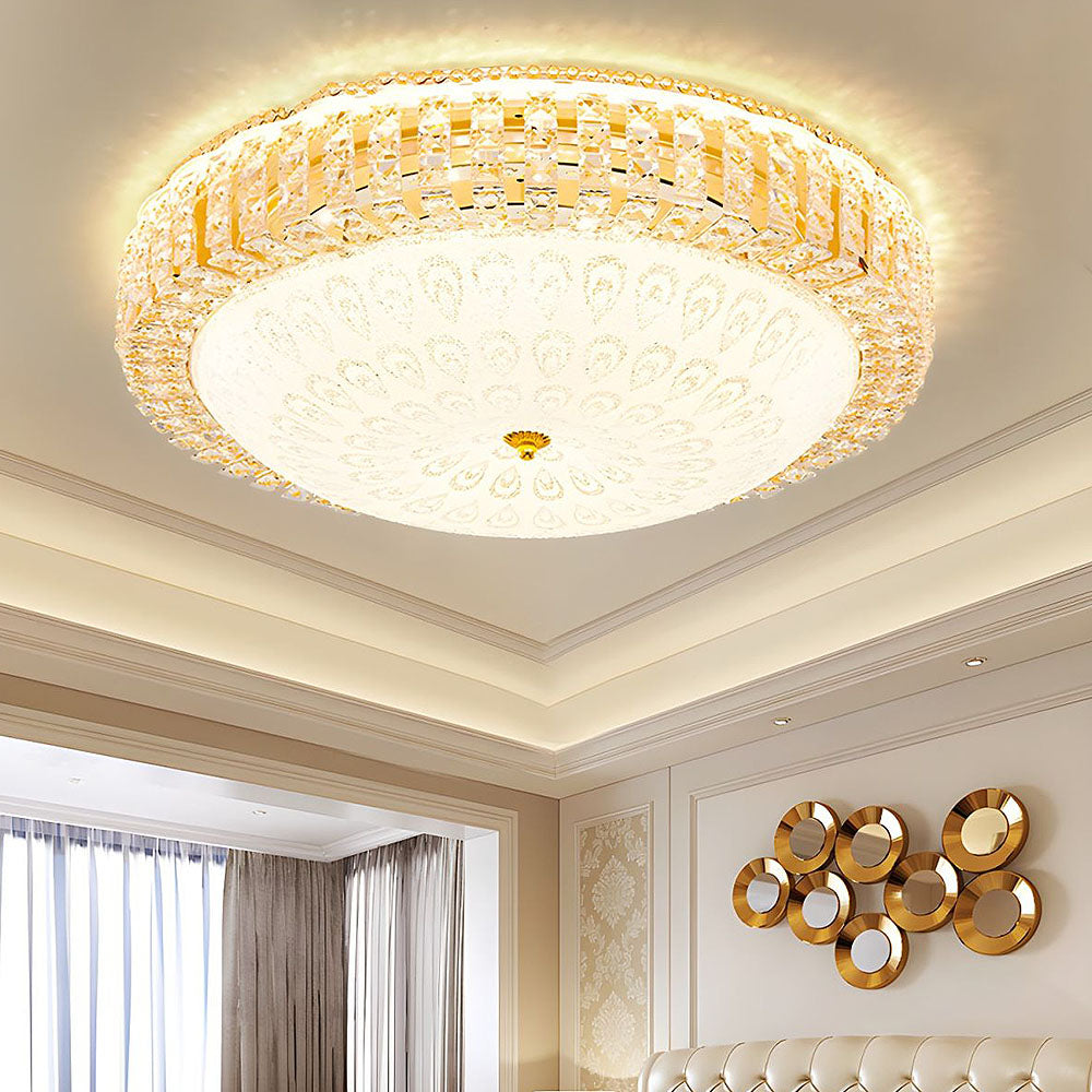 Auralis | Contemporary Geometric Crystal Ring Ceiling Light
