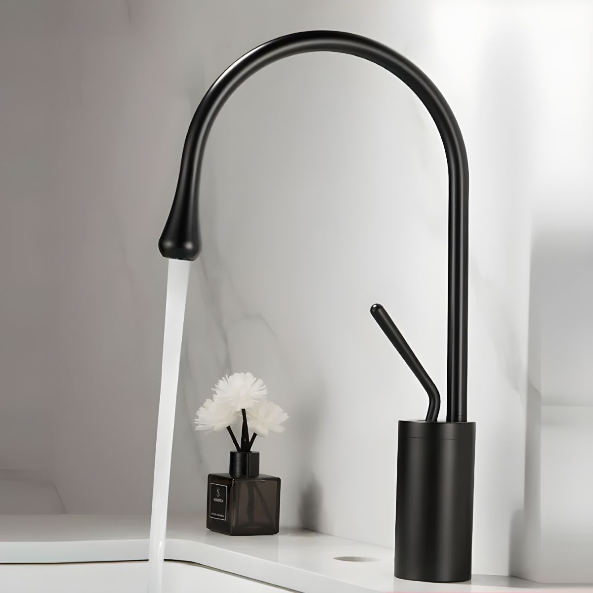 Lyvorne | Modern Circular Swivel Spout Single Lever Vessel Bathroom Basin Tap