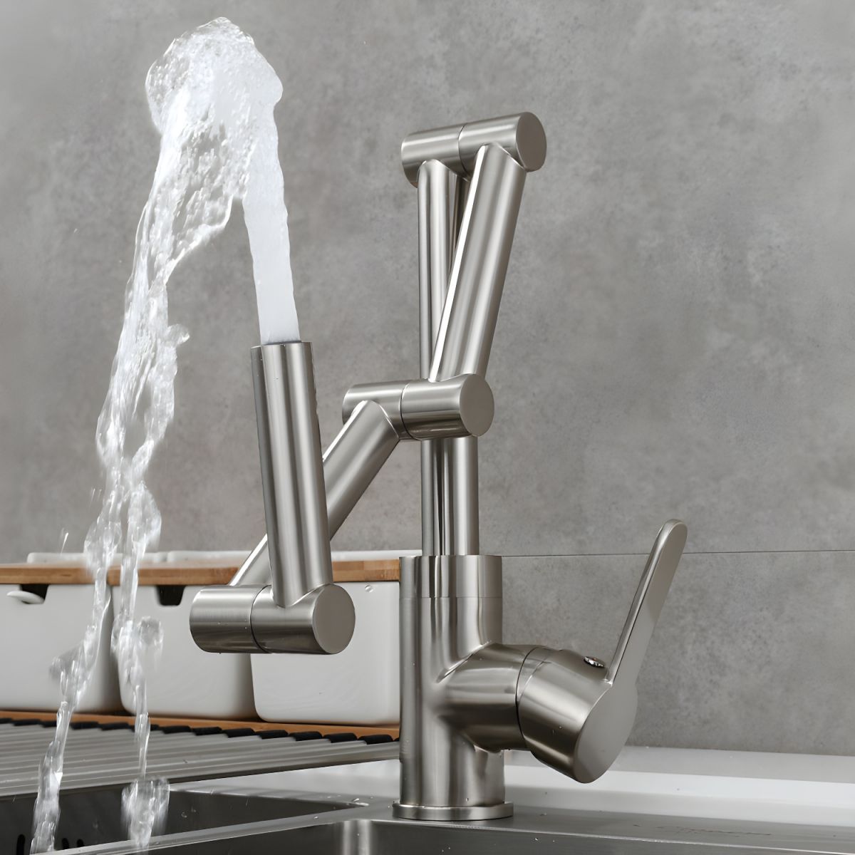 Luvikka | Modern Lever Handles Swivel Spout Kitchen Sink Mixer Tap