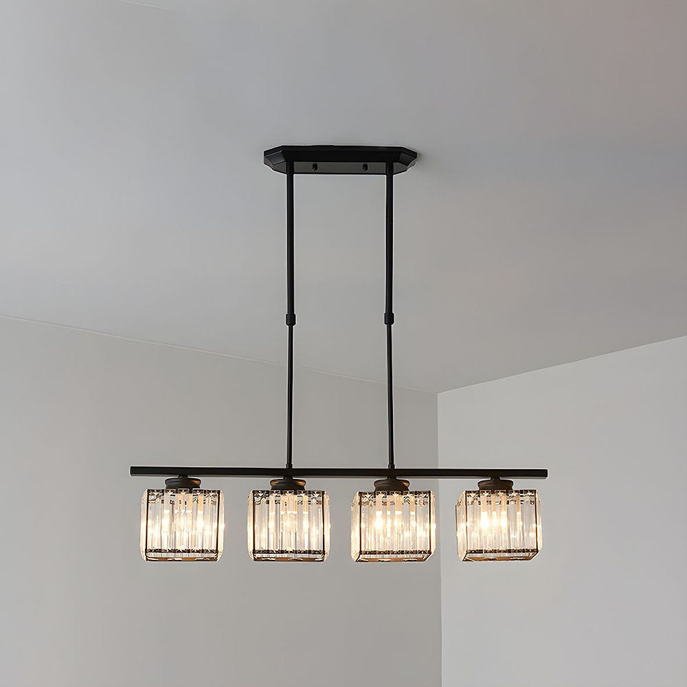 Claris | Nordic Multi Head Linear Ribbed Glass Chandelier