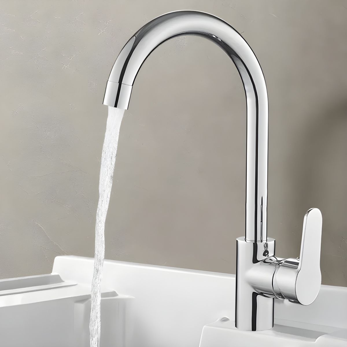 Halvike | Modern High Arc Swivel Spout Kitchen Sink Mixer Tap