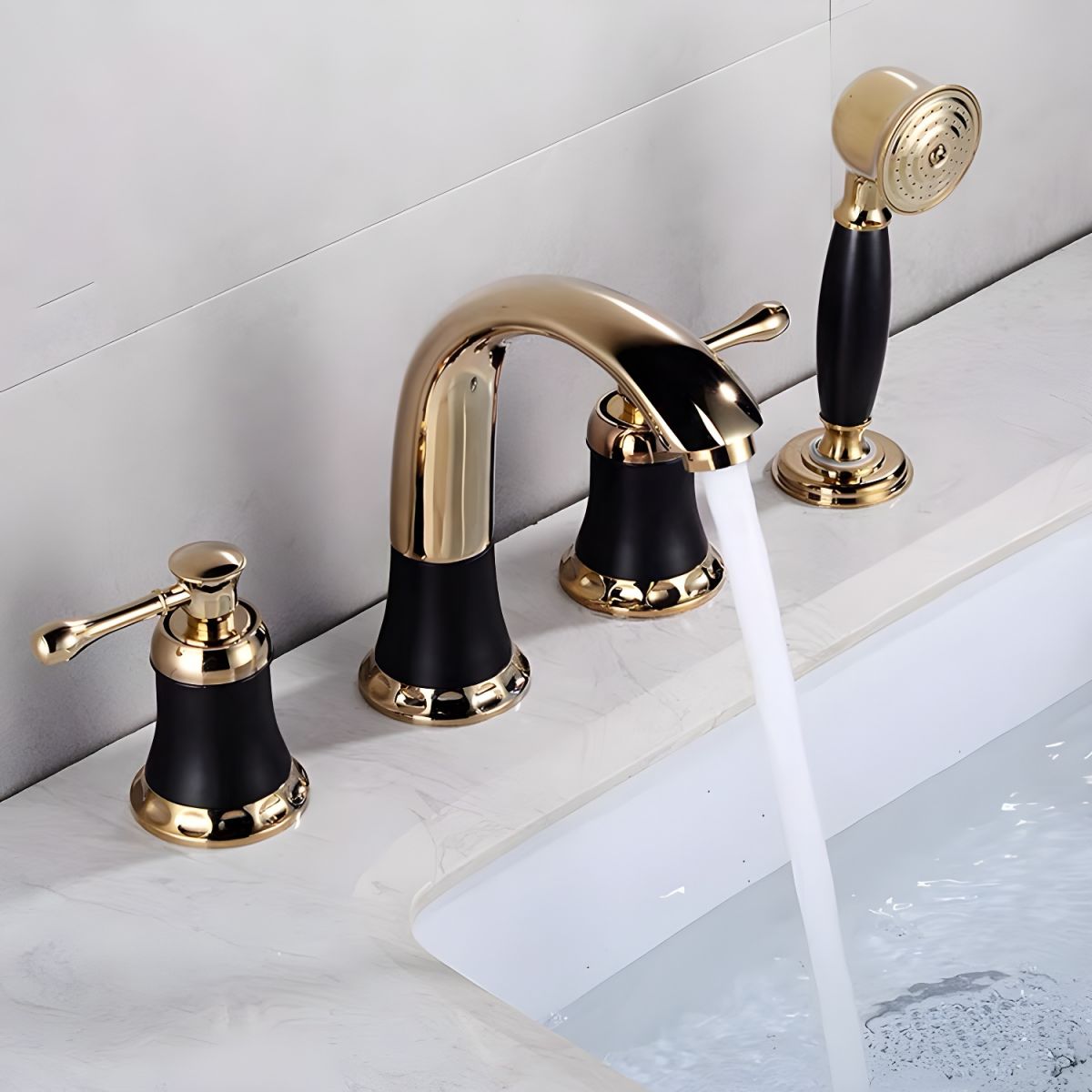 Alsvill | Luxury High Arc Spout Widespread Knob Handle Bathroom Tap
