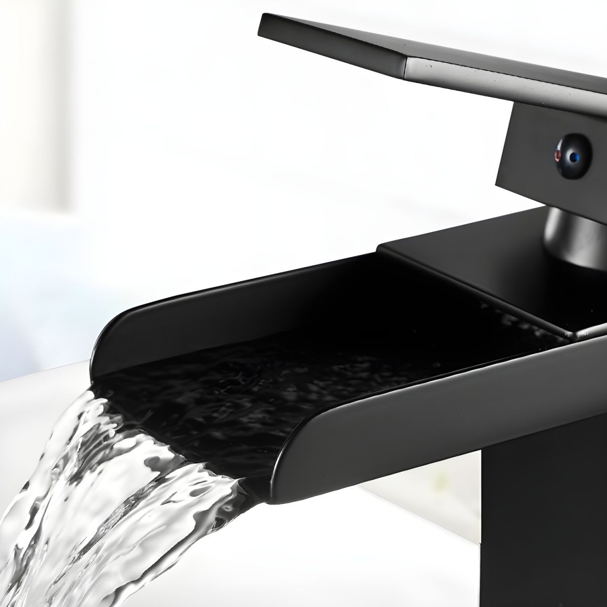 Kestruve | Modern Column Waterfall Spout Bathroom Sink Tap
