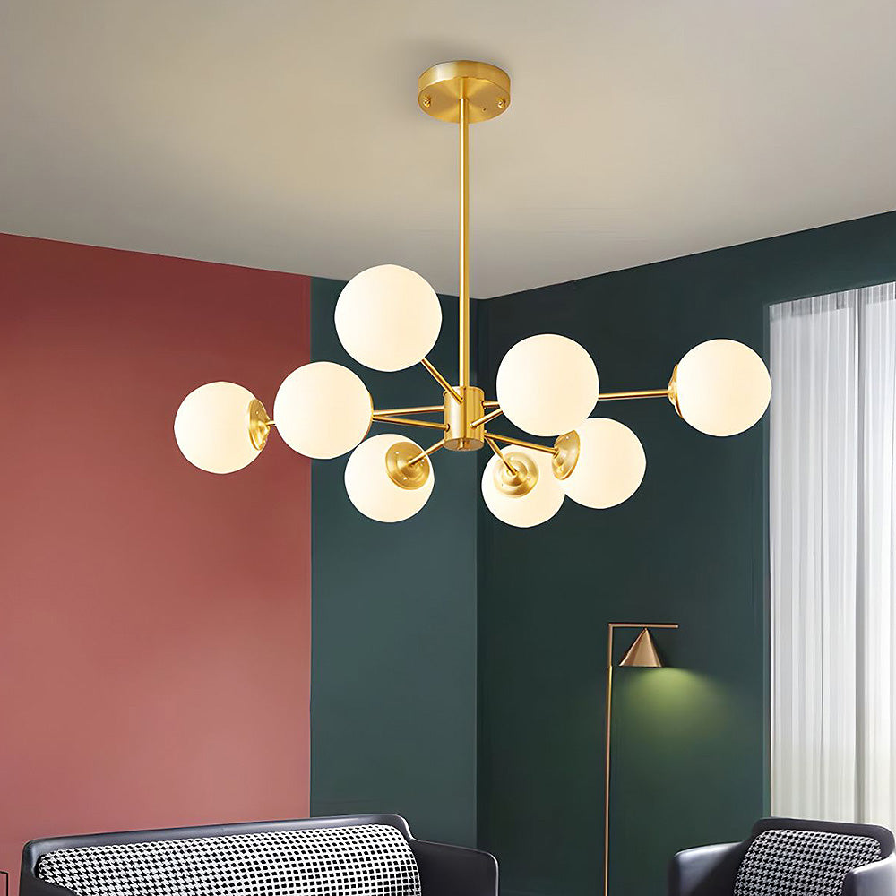 Aurum | Modern Multi-Light Frosted Glass Globe Sputnik Chandelier