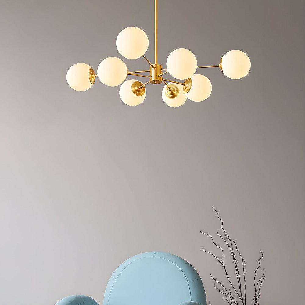 Aurum | Modern Multi-Light Frosted Glass Globe Sputnik Chandelier