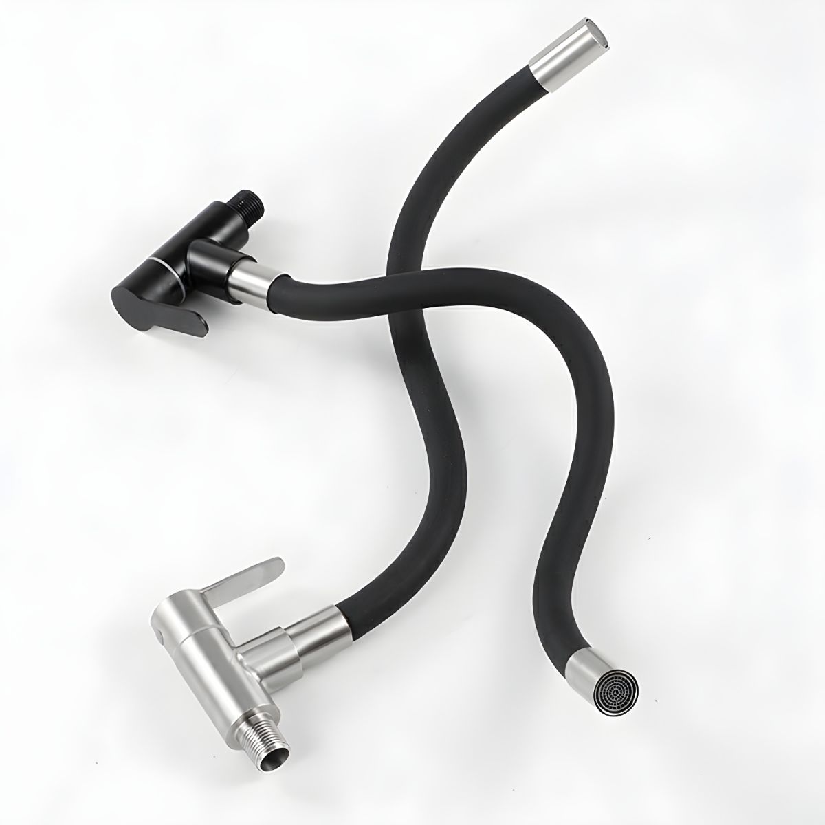 Arvordic | High Arc Wall Mounted Fluid Swivel Spout Kitchen Sink Tap