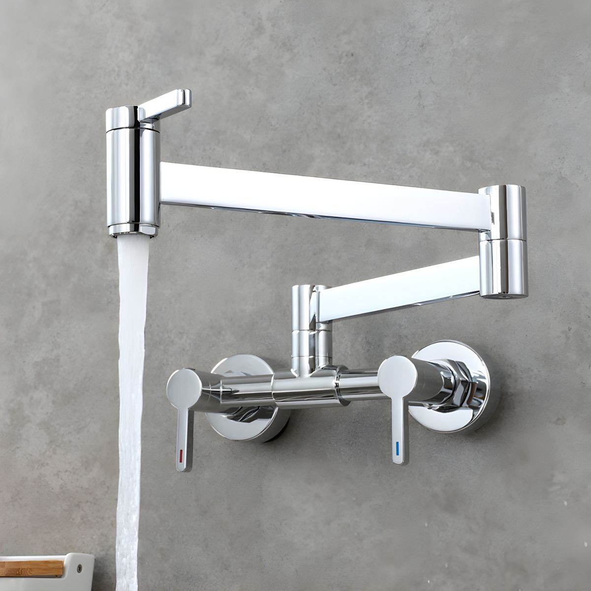 Arviken | Sleek Wall Mounted Folding Arm Pot Filler Kitchen Tap