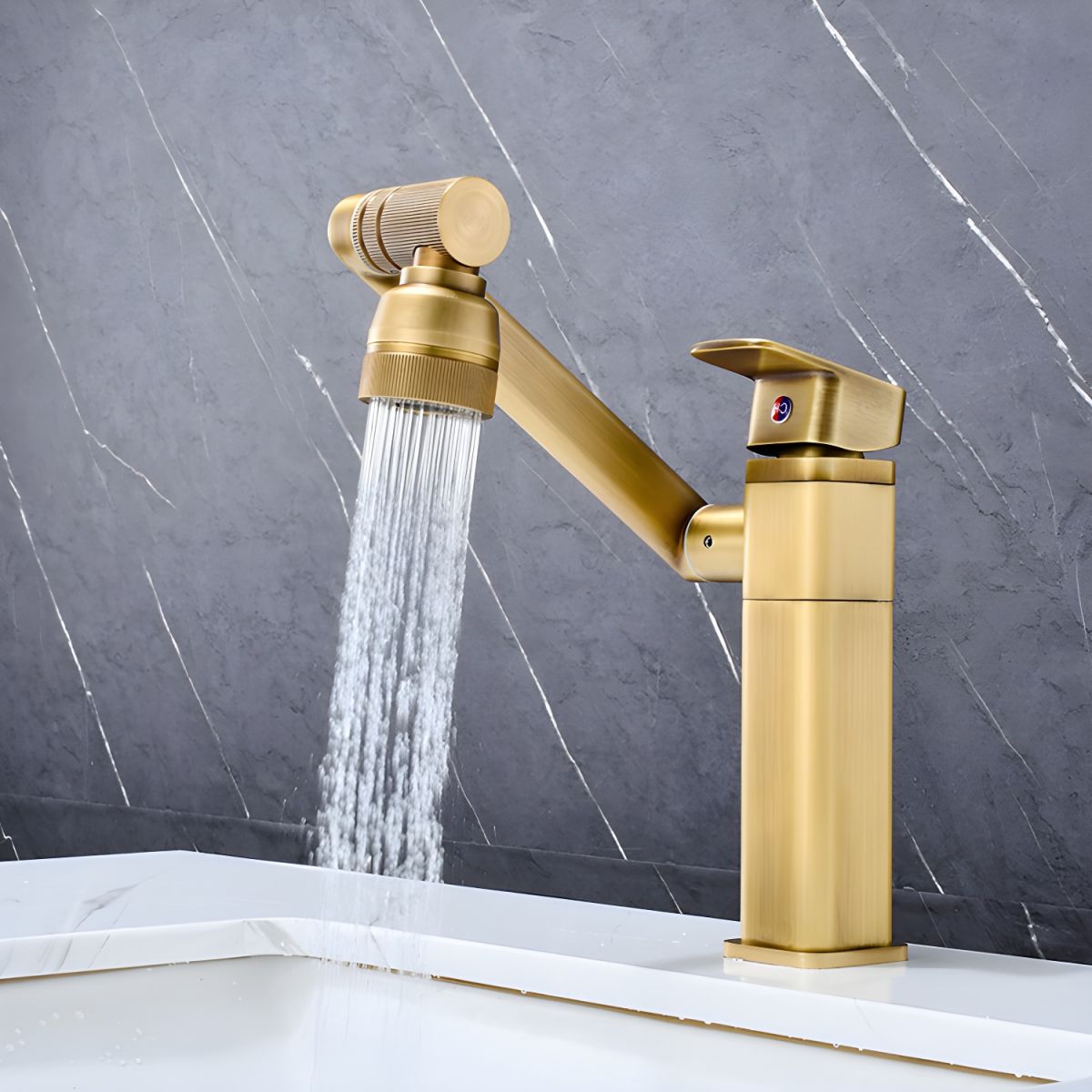 Kyndrill | Modern Articulated Arm Single Lever Bathroom Basin Tap