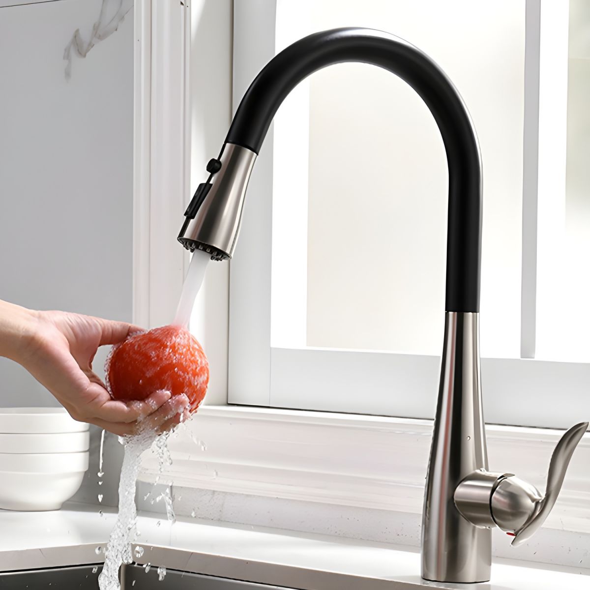 Thavilk | Nordic Gooseneck Swivel Spout Kitchen Sink Mixer Tap