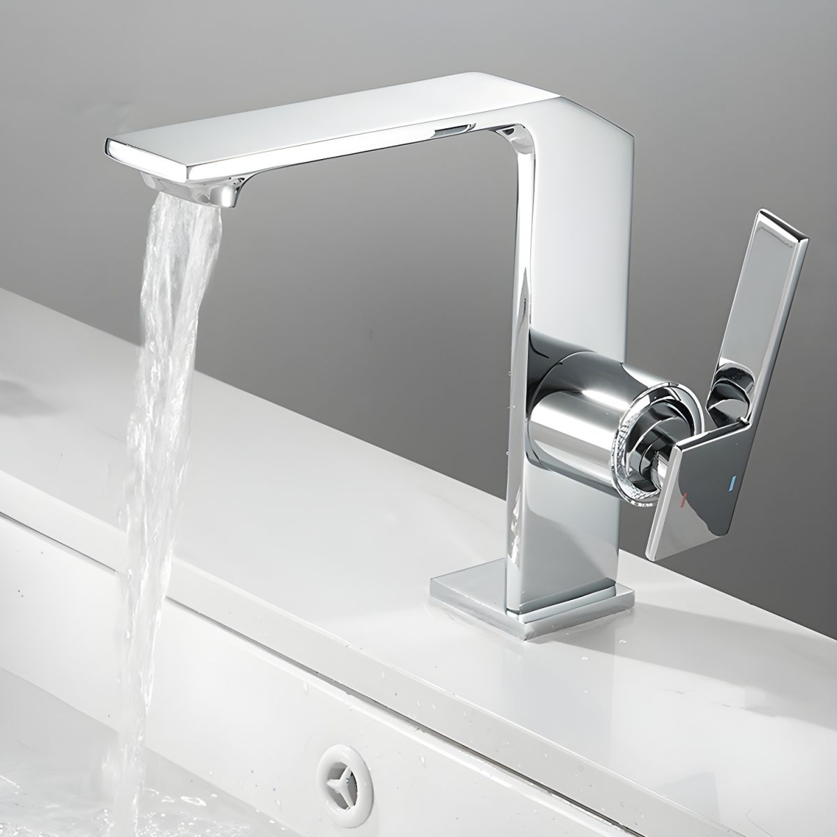 Skovur | Sleek Geometric Shaped Single Lever Bathroom Sink Tap