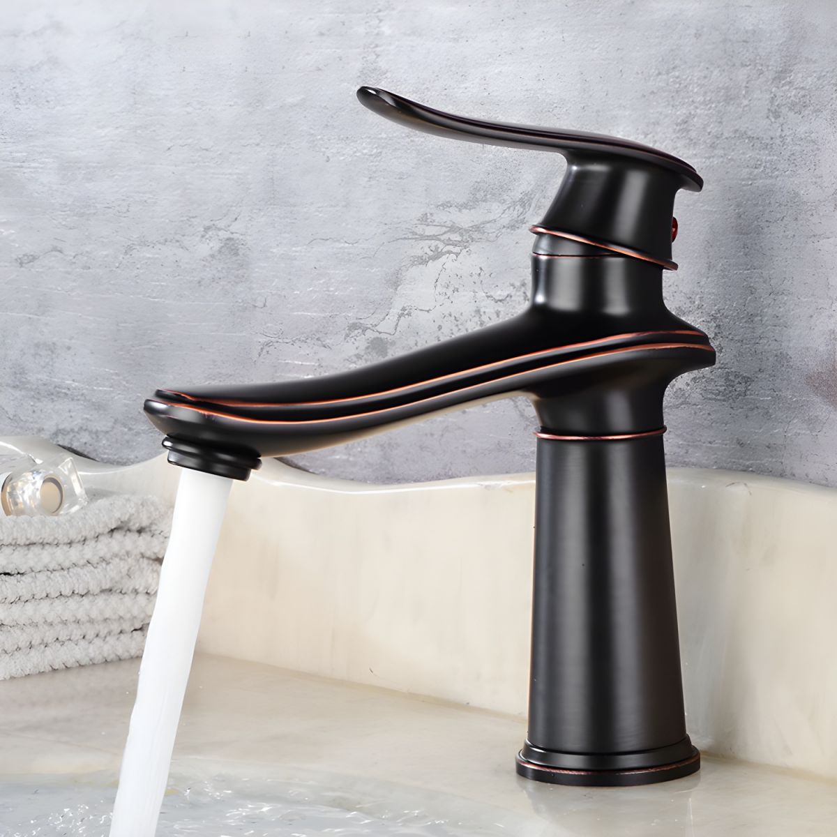 Alsvior | Vintage Low Arc Widespread Lever Bathroom Sink Tap