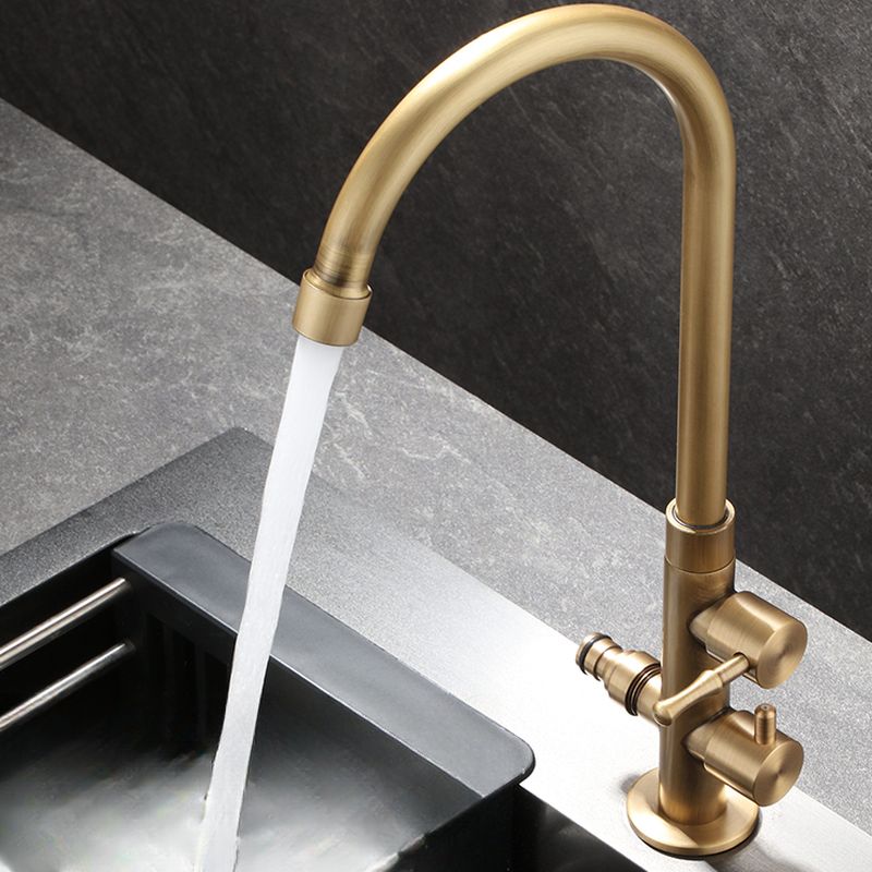 Elduvane | Modern Dual Lever High Arc Gooseneck Kitchen Sink Tap