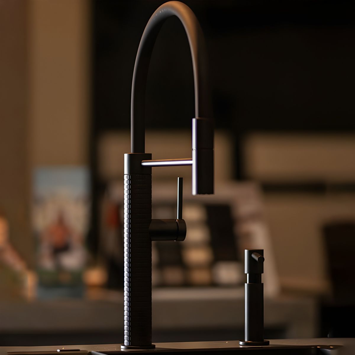 Alsvig | Industrial High Arc Pull Down Lever Gooseneck Kitchen Sink Mixer Tap