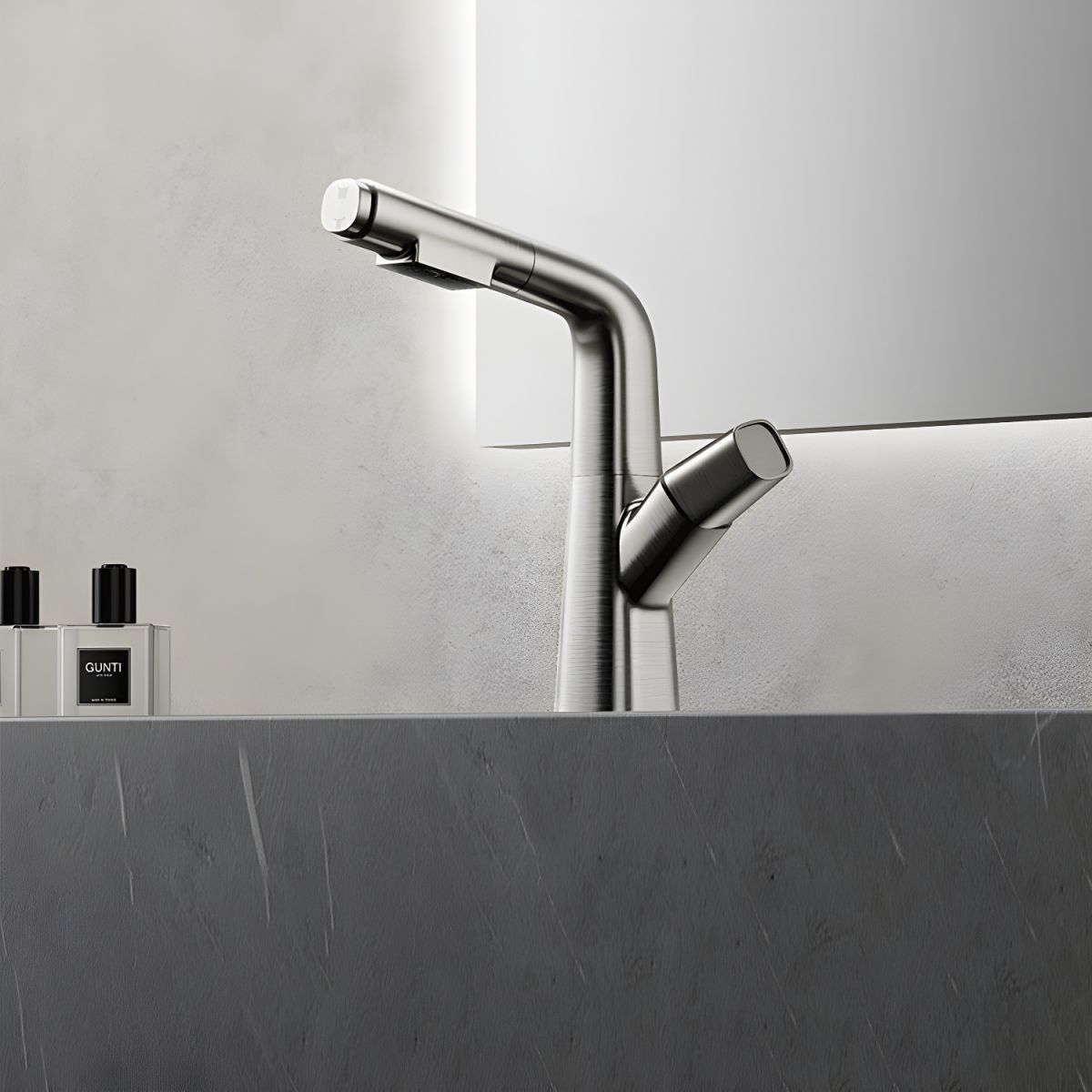 Thrylvim | Minimalist Arched Profile Centerset Bathroom Sink Tap