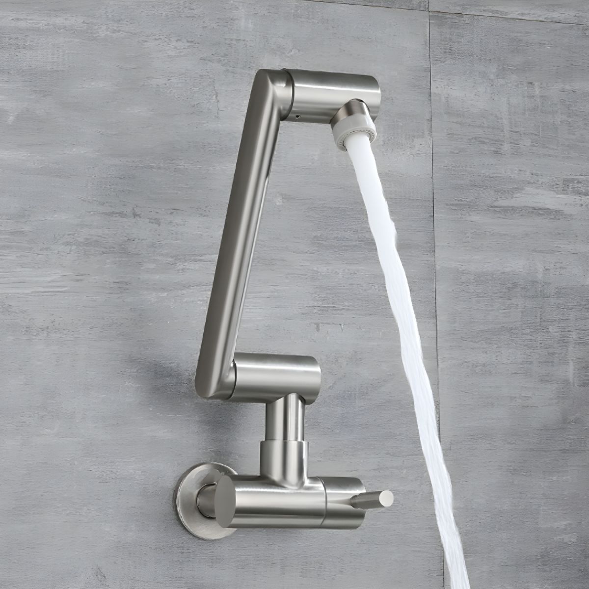 Nythronic | Modern Articulated Arm Swivel Spout Wall Mounted Bathroom Tap