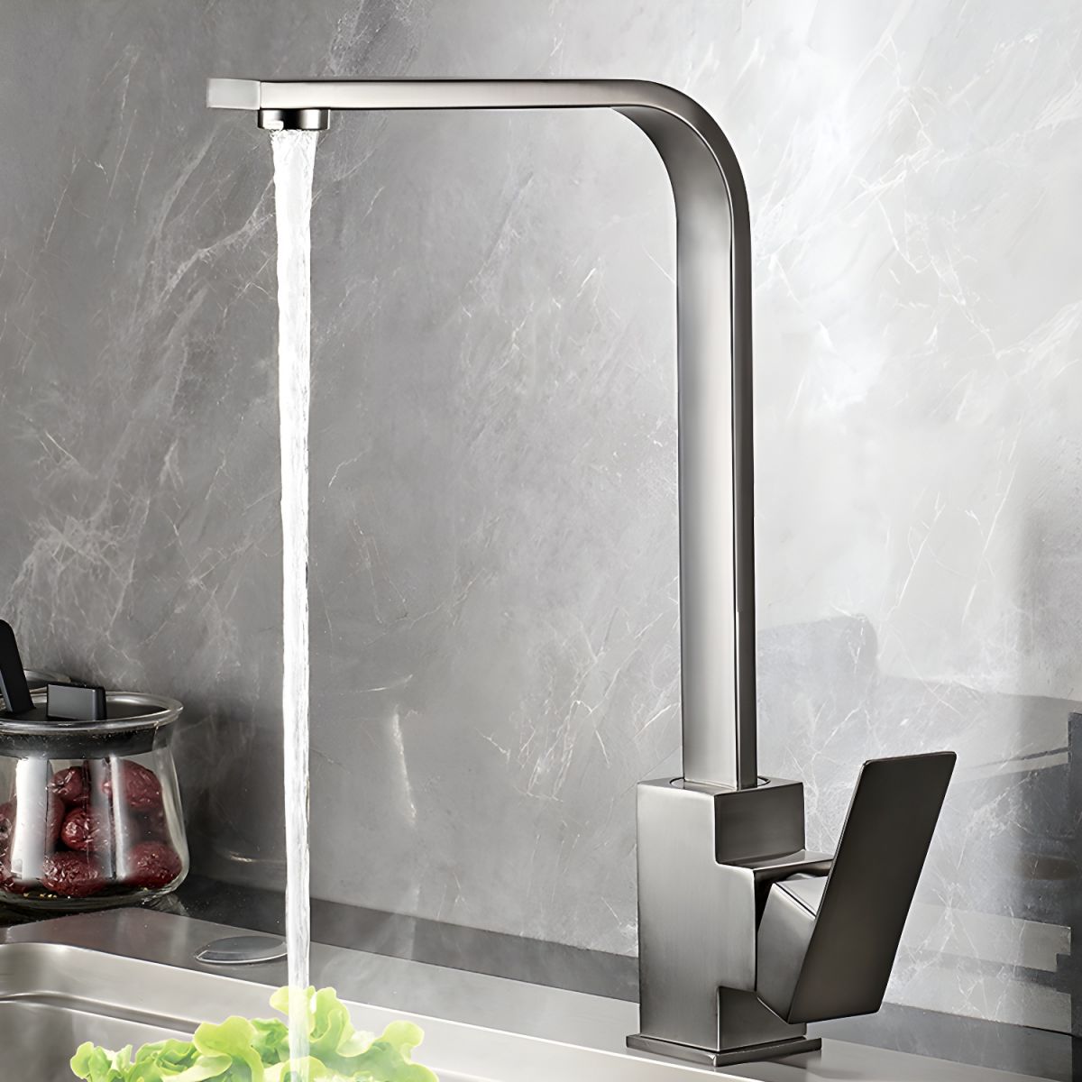 Aerisord | Modern L-Shaped Swivel Spout Kitchen Sink Mixer Tap