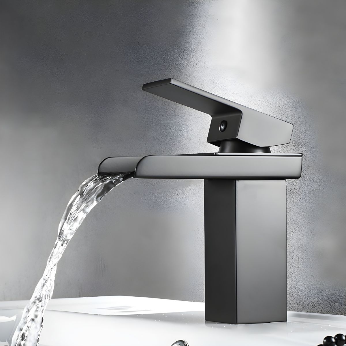 Kestruve | Modern Column Waterfall Spout Bathroom Sink Tap