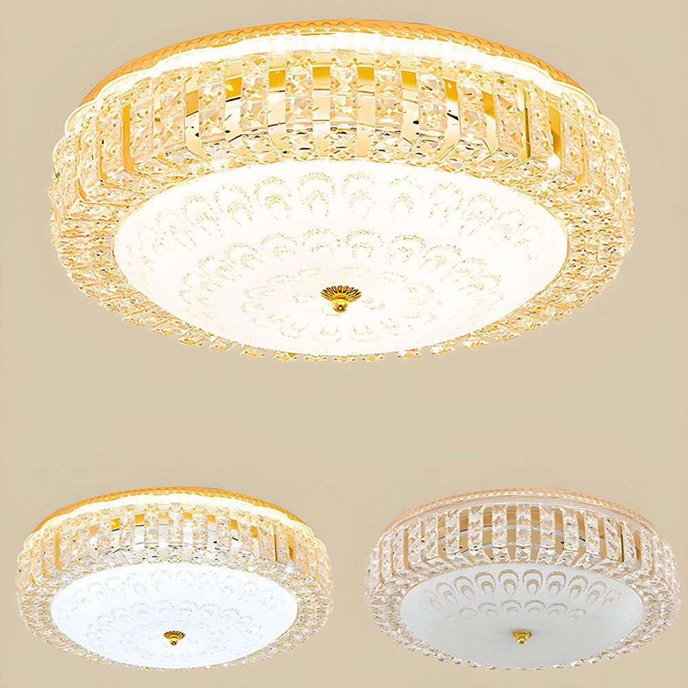Auralis | Contemporary Geometric Crystal Ring Ceiling Light