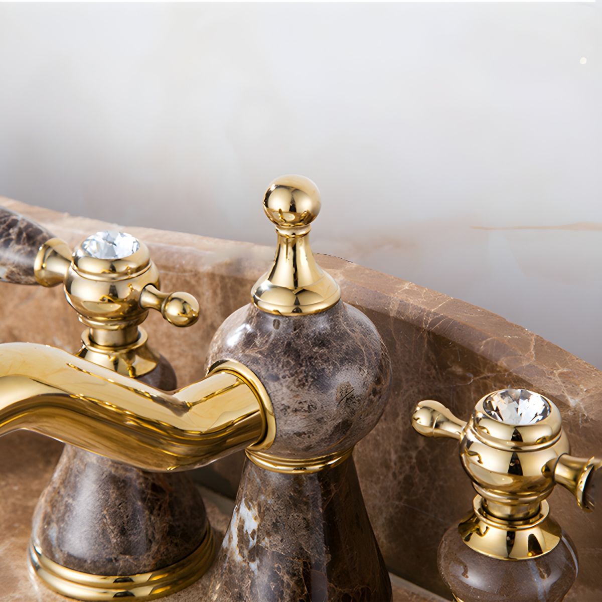 Huldrene | Elegant Arched Profile Widespread Bathroom Sink Tap