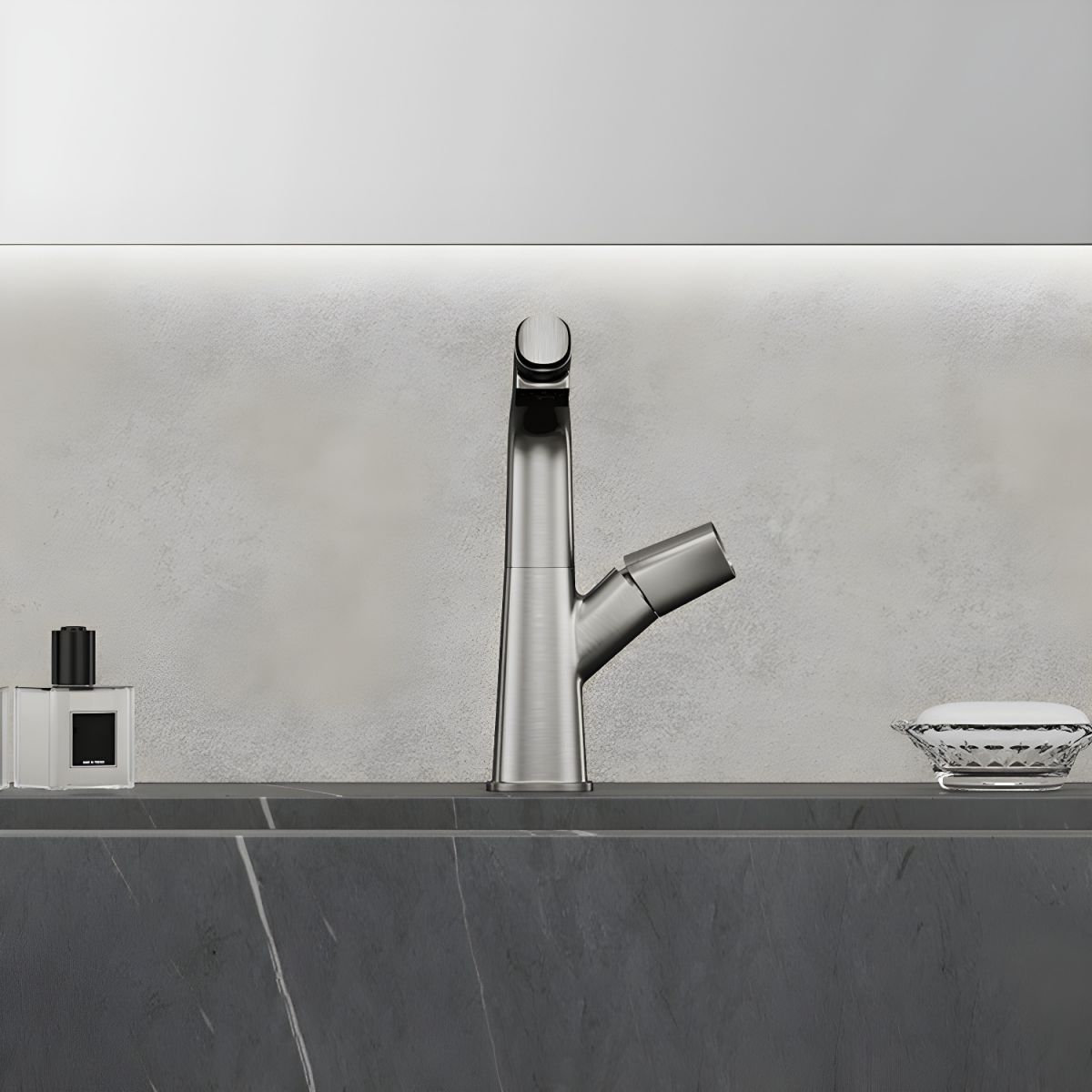Thrylvim | Minimalist Arched Profile Centerset Bathroom Sink Tap