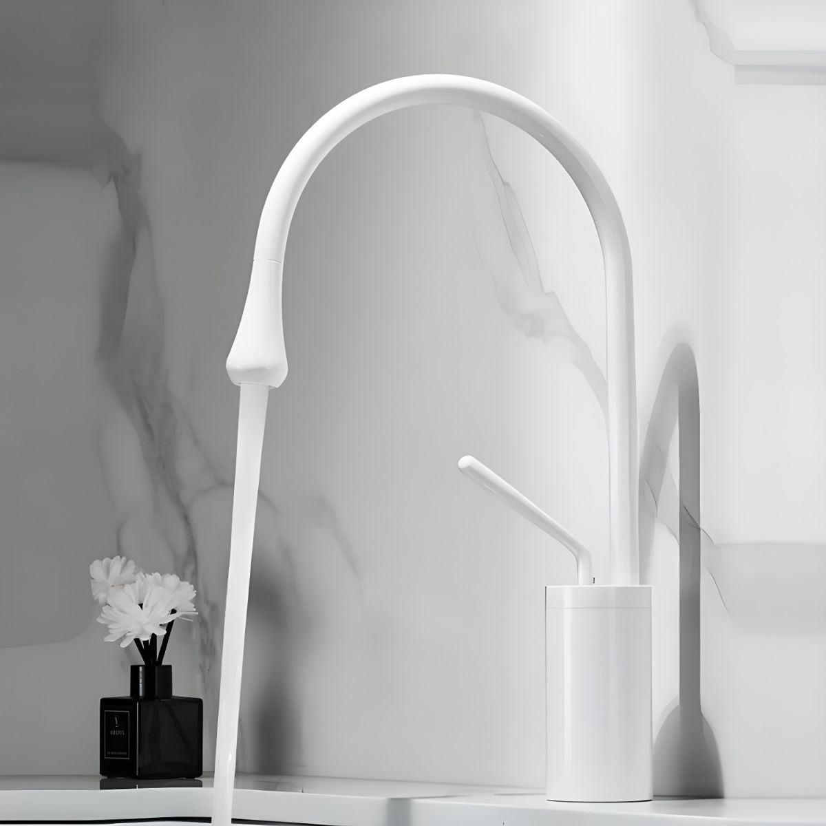 Lyvorne | Modern Circular Swivel Spout Single Lever Vessel Bathroom Basin Tap