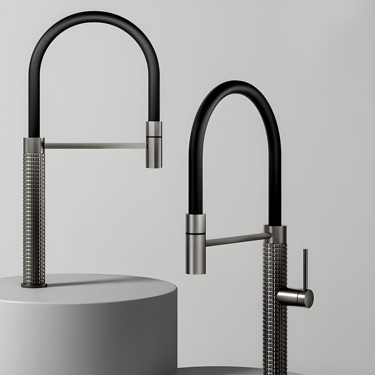 Alsvig | Industrial High Arc Pull Down Lever Gooseneck Kitchen Sink Mixer Tap